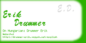erik drummer business card